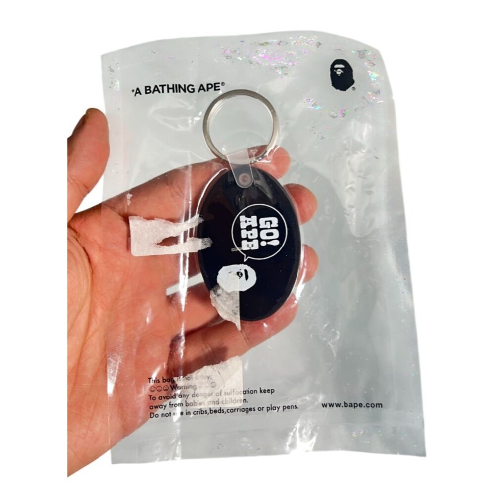 Authentic BAPE A BATHING APE GO! APE "Ape Shall Never Kill Ape" Keychain SEALED
